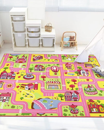 Capslpad Kids Play Rug 6.6x5.0 ft Large Size Kids Rug for Playroom Non Slip Washable Kids Car Road Rug Educational Learning Area Rug Children Play Carpet for Bedroom,Classroom,Nursery Room Decor - LeafyLoom