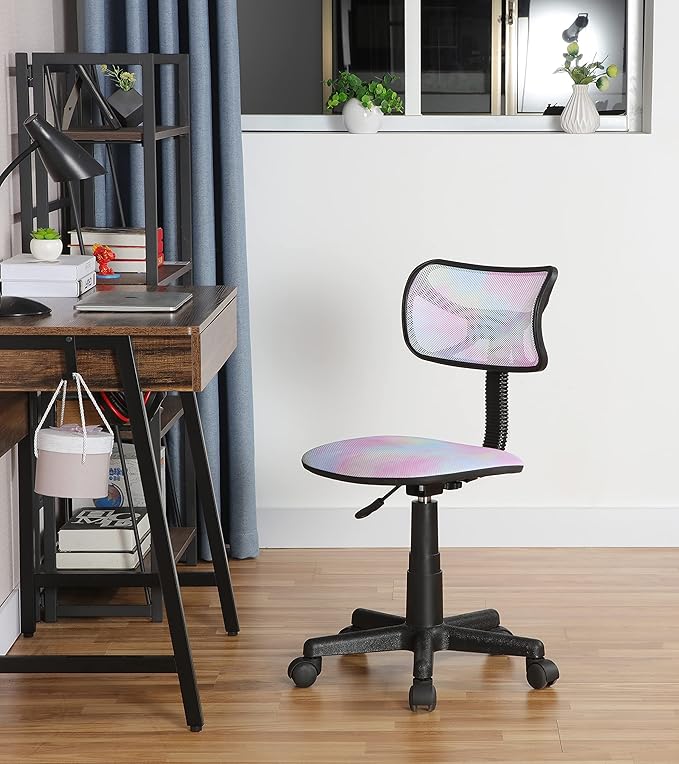 Rainbow Tiedye Desk Chair 21D x 21W x 33H in - LeafyLoom