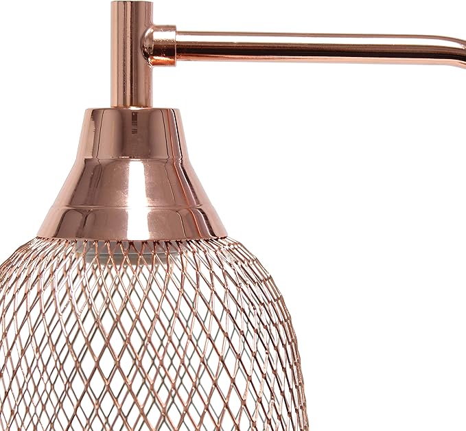 Elegant Designs LD1060-RGD Mesh Wire Table Lamp, Rose Gold - LeafyLoom