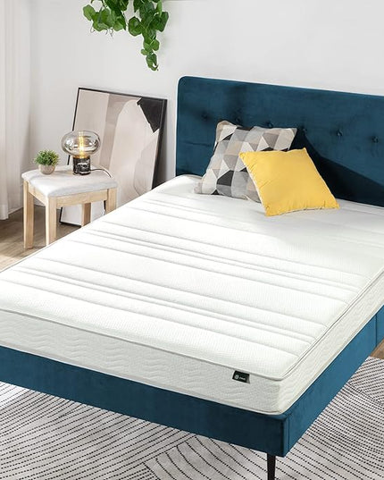 ZINUS 6 Inch Foam and Spring RV Mattress, Short Queen Size for RVs, Campers & Trailers, Mattress in A Box, White - LeafyLoom