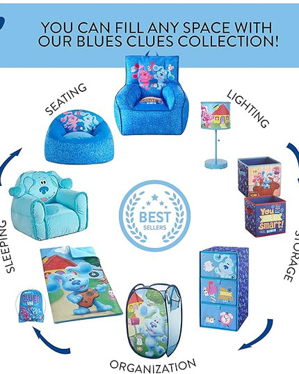 Nickelodeon Blues Clues Toddler 19” Folding Saucer Chair with Cushion, Ages 3+, Polyester - LeafyLoom