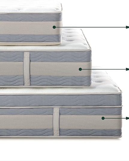 ZINUS 12 Inch Green Tea Cooling Gel Memory Foam Hybrid Mattress, Queen, Pocket Innersprings for Motion Isolation, Mattress in A Box - LeafyLoom