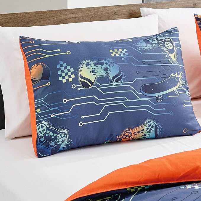 for Kids Game Boy 4-Piece Comforter Set - Beautiful Motif Design Bedding Set with Embrodery Print - LeafyLoom