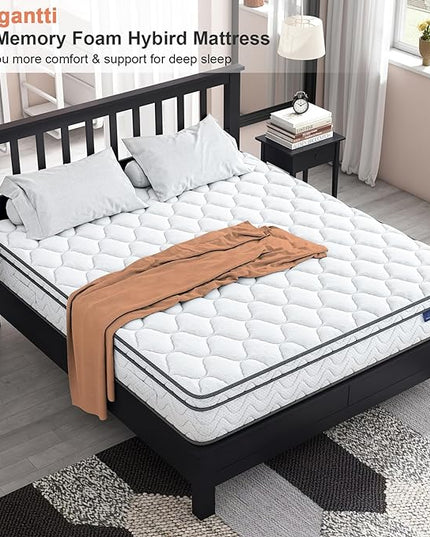 Vesgantti 12 Inch Multilayer Hybrid Twin XL Mattress - Multiple Sizes & Styles Available, Ergonomic Design with Breathable Foam and Pocket Spring/Medium Plush Feel - LeafyLoom