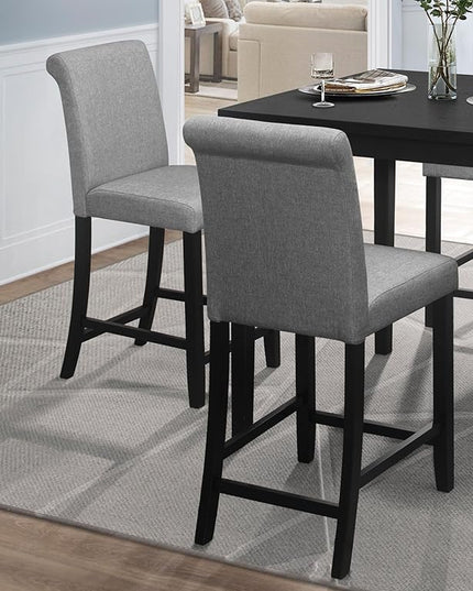 NicBex Dining Table for 4 Kitchen & Dining Room Tables Counter Height 5Pc Dining Set Table and Chairs Wooden Furniture Breakfast Kitchen Set, Space-Saving, Black - LeafyLoom