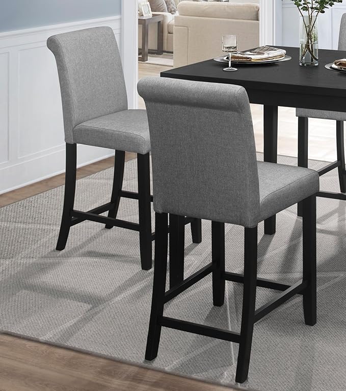 NicBex Dining Table for 4 Kitchen & Dining Room Tables Counter Height 5Pc Dining Set Table and Chairs Wooden Furniture Breakfast Kitchen Set, Space-Saving, Black - LeafyLoom