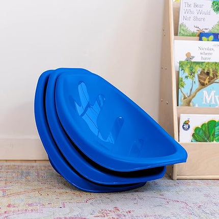ECR4Kids Leaf Floor Seat, Rocker Chair, Blue, 6-Piece - LeafyLoom