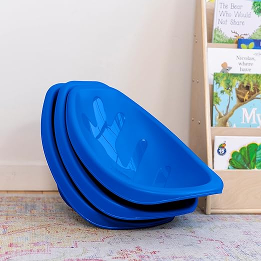 ECR4Kids Leaf Floor Seat, Rocker Chair, Blue, 6-Piece - LeafyLoom