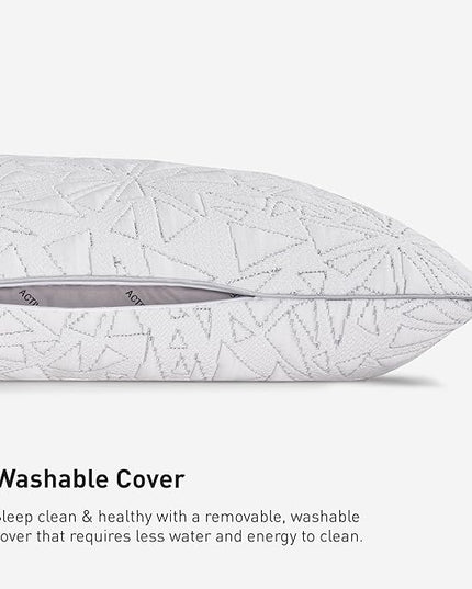 Bedgear Storm King Performance Pillow - Size 0.0 - Cooling Bed Pillow for Hot Sleepers - Medium Pillow for All Sleep Positions, Hypoallergenic, Washable & Removable Cover - 20" W x 36" L x 4.75" - LeafyLoom