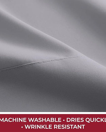 Mellanni RV Short Queen Sheets - 4 PC Iconic Collection Bedding Sheets & Pillowcases - Hotel Luxury, Extra Soft, Cooling Bed Sheets - Deep Pocket up to 10 inch (RV/Short Queen, Gray) - LeafyLoom