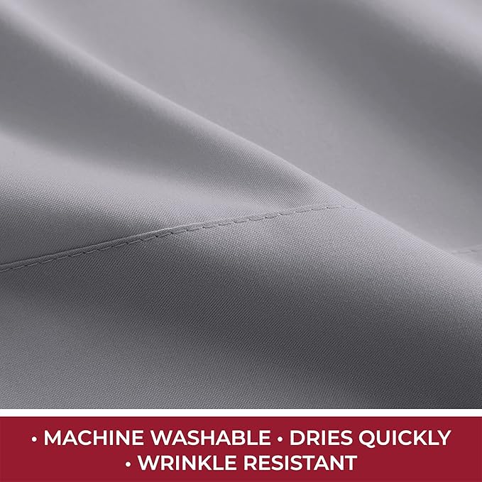 Mellanni RV Short Queen Sheets - 4 PC Iconic Collection Bedding Sheets & Pillowcases - Hotel Luxury, Extra Soft, Cooling Bed Sheets - Deep Pocket up to 10 inch (RV/Short Queen, Gray) - LeafyLoom