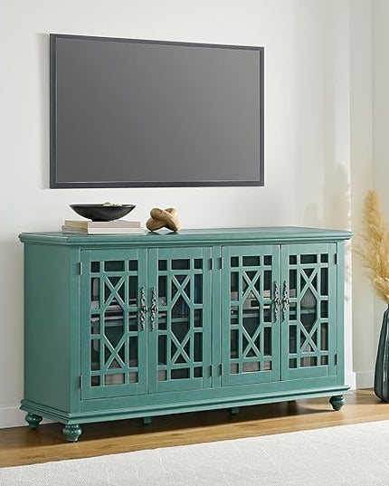 Martin Svensson Home Elegant TV Stand, 63" W x 35" H, Antique Teal - LeafyLoom