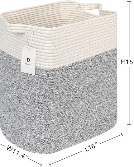 Hamper Toy Storage Collapsible Laundry Bin, Medium Fabric Organizer, 2pack - Silver Gray - LeafyLoom