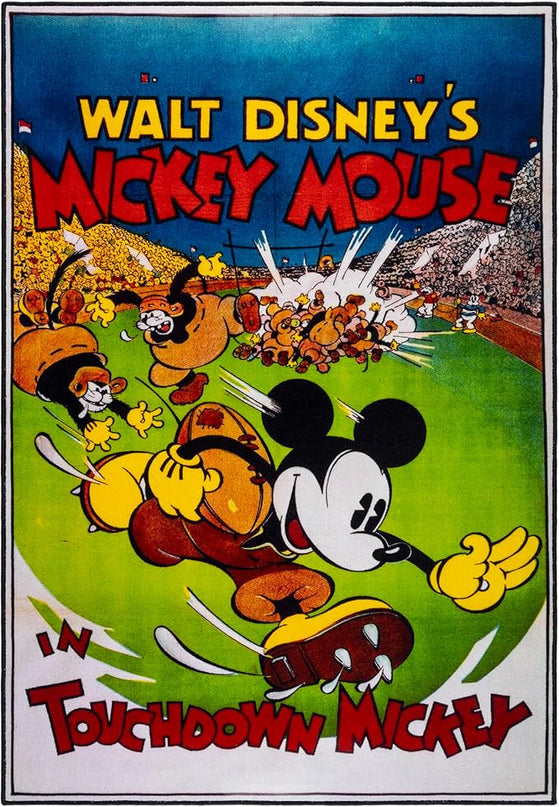 Gertmenian Disney Classic Mickey Mouse Touchdown Area Rug for Children | Kids Home Decor for Girls & Boys | 4x6 Large, Multi, 27060 - LeafyLoom