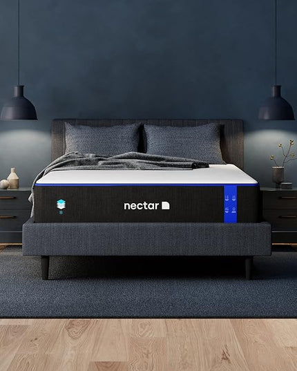 Nectar Twin Mattress 12 Inch - Medium Firm Gel Memory Foam - Cooling Comfort Technology - 365-Night Trial - Forever Warranty ,White - LeafyLoom