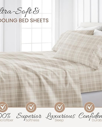 Linen Market 4 Piece Full Bedding Sheet Set (Ray Thatch) - Sleep Better Than Ever with These Ultra-Soft & Cooling Bed Sheets for Your Full Size Bed - Deep Pocket Fits 16" Mattress - LeafyLoom