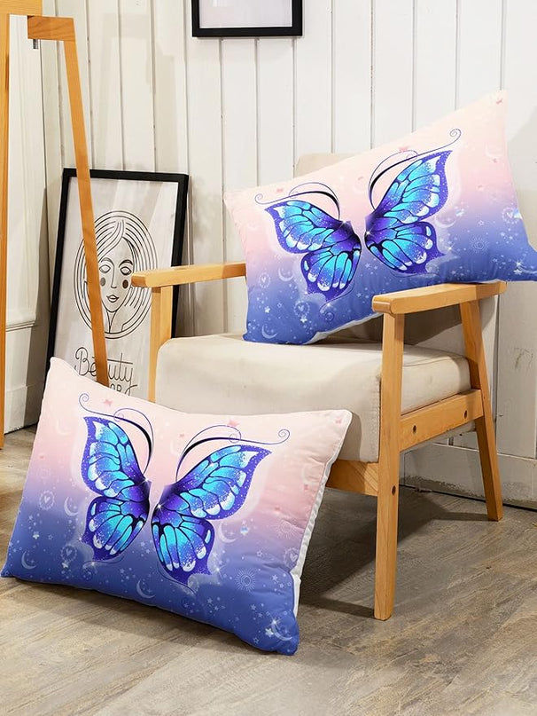 Datura home Bedding Comforter Set Pink Purple Butterfly Printed Pattern Quilt with 1 and 2 Pillowcases for Girls Bedroom All Season(Butterfly Twin) Twin 68x86inches - LeafyLoom