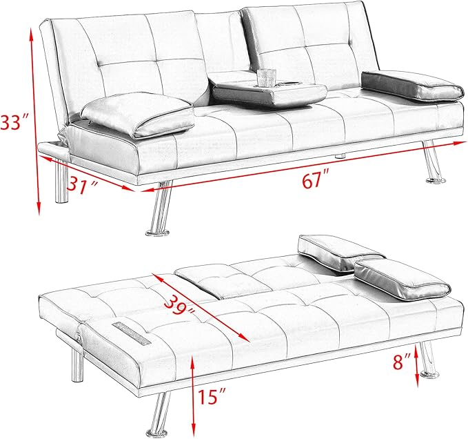 NicBex Rose-SF-00543-DX Sofas, 67" W x 31" D x 33" H, Grey - LeafyLoom