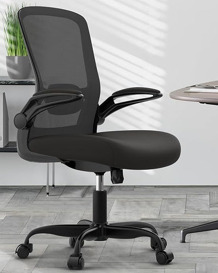Office Chair, Ergonomic Desk Chair with Adjustable Lumbar Support, High Back Mesh Computer Chair with Flip-up Armrests-BIFMA Passed Task Chairs, Executive Chair for Home Office - LeafyLoom