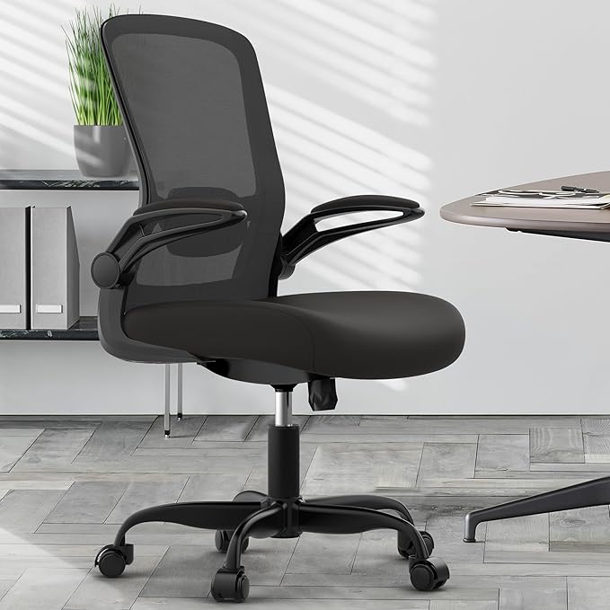 Office Chair, Ergonomic Desk Chair with Adjustable Lumbar Support, High Back Mesh Computer Chair with Flip-up Armrests-BIFMA Passed Task Chairs, Executive Chair for Home Office - LeafyLoom