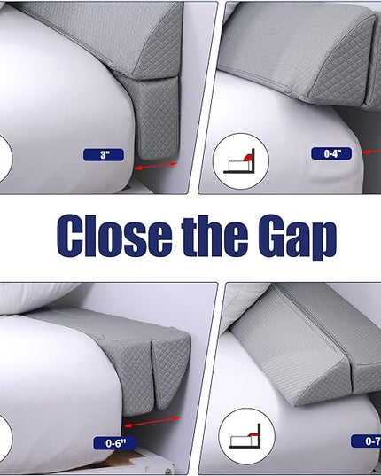 HOMBYS Wedge Pillow Headboard for Bed Gap,Foldable Bed Wedge Gap Filler Queen Size,Matterss Gap Filler,Multi Functional Bed Crack Pillow, Fill The Gap (0-7") Between Your Headboard and Mattress - LeafyLoom