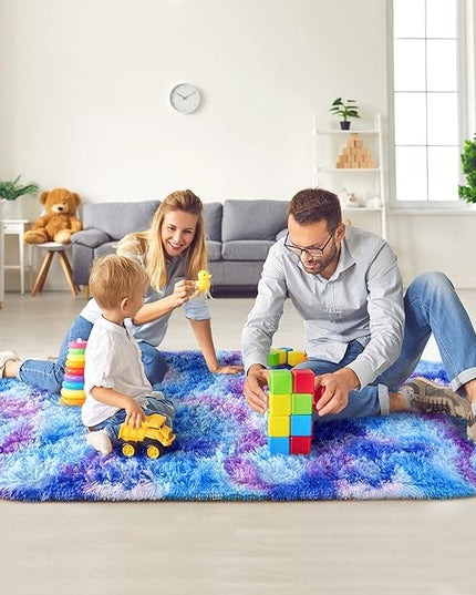 Noahas Oval Fluffy Purple Rainbow Rug 2.6X5.3 Small Kids Rugs for Bedroom Girls And Boys Aesthetic,Bedside Bedroom Rug,Ultra Soft Runner Carpet Modern Shaggy Nursery Area Rugs Home Decor'' - LeafyLoom