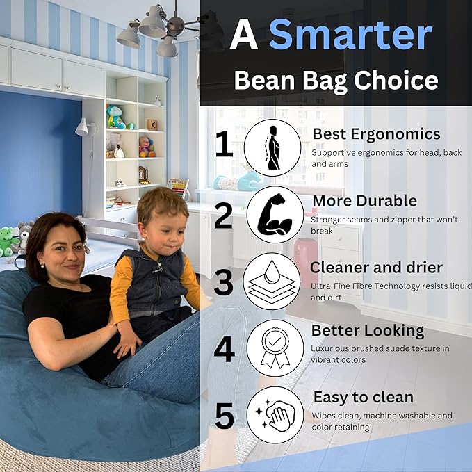 Bean Bag Stuffed Animal Storage Or Cover | No Filler | Extra Large | for Adults Or Kids | Double Stitched | Durable Zipper | Premium Microsuede - LeafyLoom