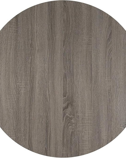 FINECASA Wooden Coffee Table, Curved Leg Coffee Table, Round Coffee Table for Living Room, Accent Couch,Home Decoration, Living Room Tables, 36 x 18 Inches, Grey - LeafyLoom