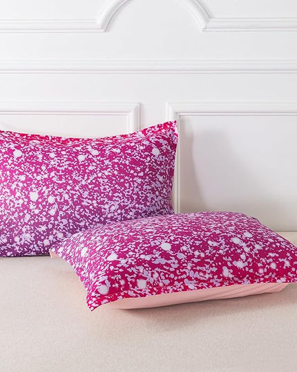 Litanika Galaxy Comforter Full(79x90lnch), 3 Pieces(1 Purple Glitter Ombre Comforter, 2 Pillowcases), 3D Colorful Rainbow Bedding Set, Microfiber Comforter Set for Kid Boy Girl Teen - LeafyLoom