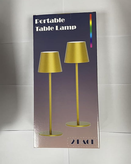 Aipsun Cordless Table Lamp RGB 2 Pack 5000mAh 3W Battery Operated Lamp Portable LED Black Rechargeable Table Lamp 3000K Stepless Dimming Touch Lamp for Home/Outdoor Waterproof - LeafyLoom