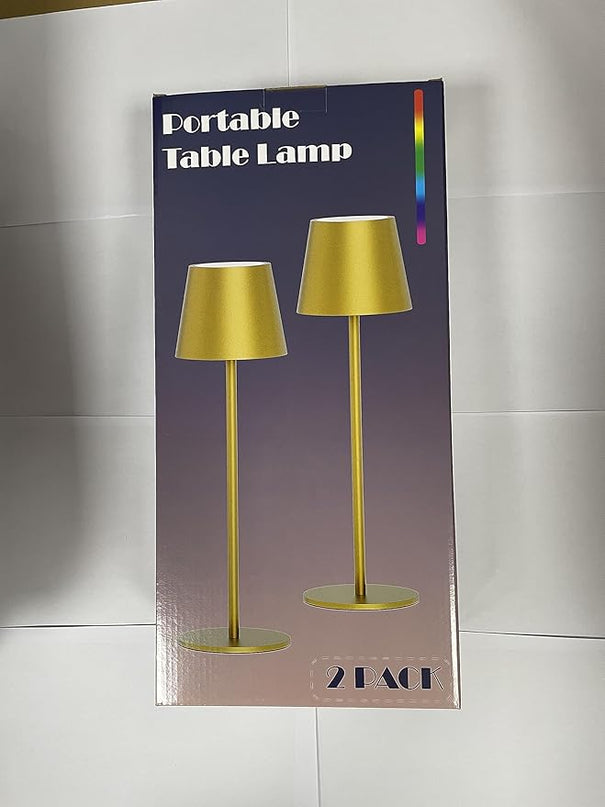 Aipsun Cordless Table Lamp RGB 2 Pack 5000mAh 3W Battery Operated Lamp Portable LED Black Rechargeable Table Lamp 3000K Stepless Dimming Touch Lamp for Home/Outdoor Waterproof - LeafyLoom