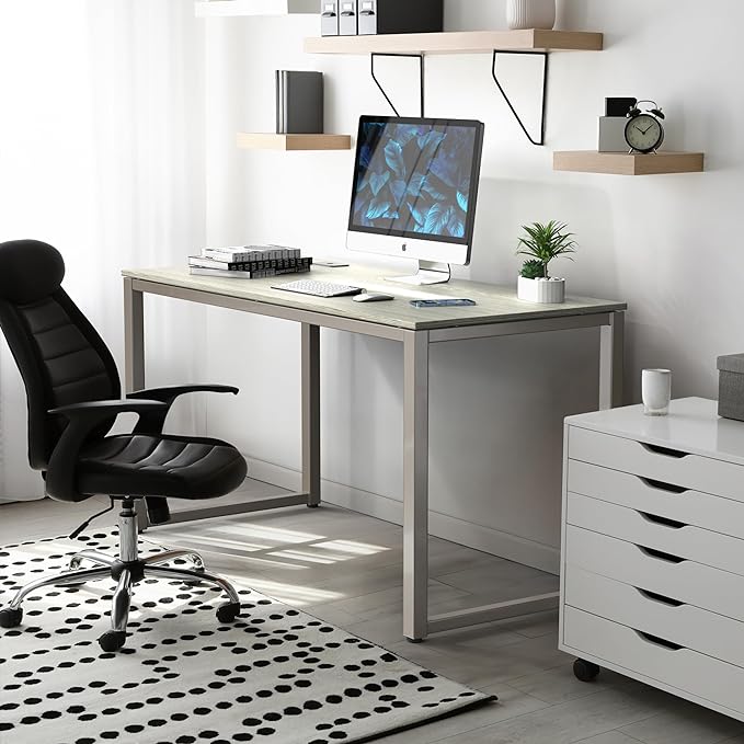 SHW 48" Home Office Computer Desk, Maple - LeafyLoom