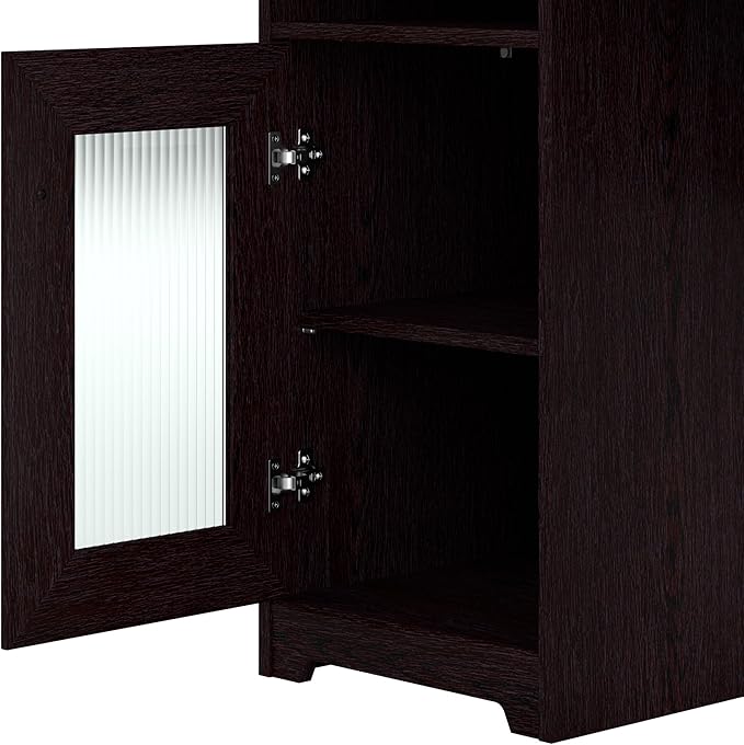 Bush Furniture Cabot 60W L Shaped Computer Desk in Espresso Oak - LeafyLoom
