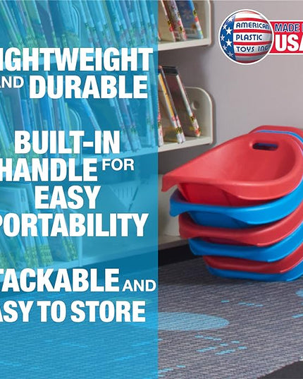 American Plastic Toys Little Kids (2-Pack, Red), Stackable, Lightweight, & Portable, Reading, Gaming, TV, Outdoor & Indoor, 50lb Max Scoop Rocker - LeafyLoom