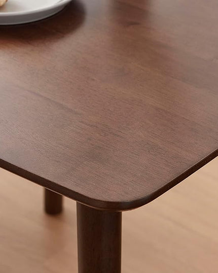 Livinia Aslan 70.9" Malaysian Oak Rectangular Wooden Dining Table/Large Solid Wood Kitchen Desk (Walnut) - LeafyLoom