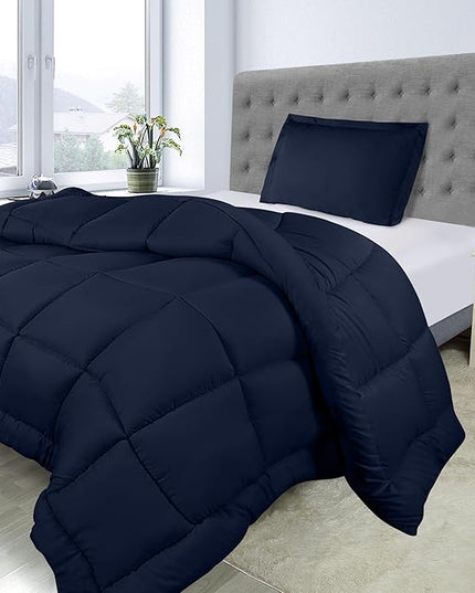 Utopia Bedding Twin Comforter Set Kids with 1 Pillow Sham, Bedding Comforter Sets, Down Alternative Navy Comforter, Soft and Comfortable, Machine Washable - LeafyLoom