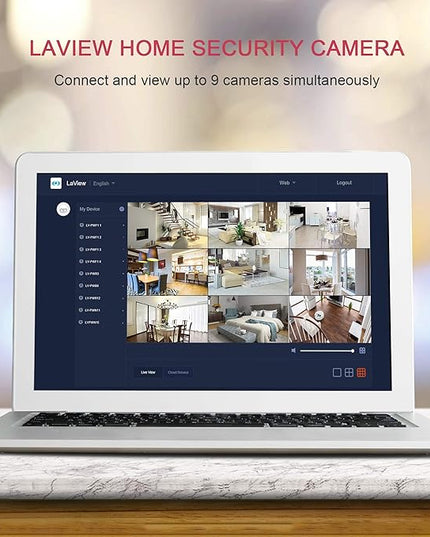 LaView Security Cameras 4pcs, Home Security Camera Indoor 1080P, Wi-Fi Cameras Wired for Pet, Motion Detection, Two-Way Audio, Night Vision, Phone App, Works with Alexa, iOS & Android & Web Access LaView