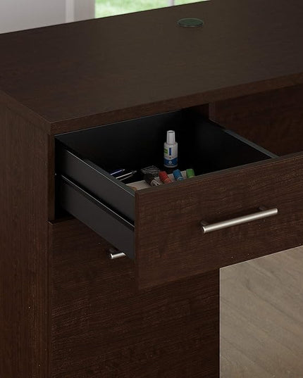 Bush Furniture Somerset 72W Office Desk with Drawers in Mocha Cherry - LeafyLoom