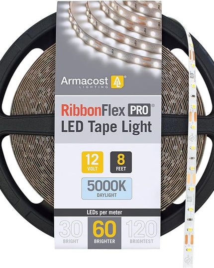 Armacost Lighting RibbonFlex Pro 12-Volt 8.2 ft. LED White Strip Light 60 LEDs/m Daylight (5000K) (162210) ArmacostLighting