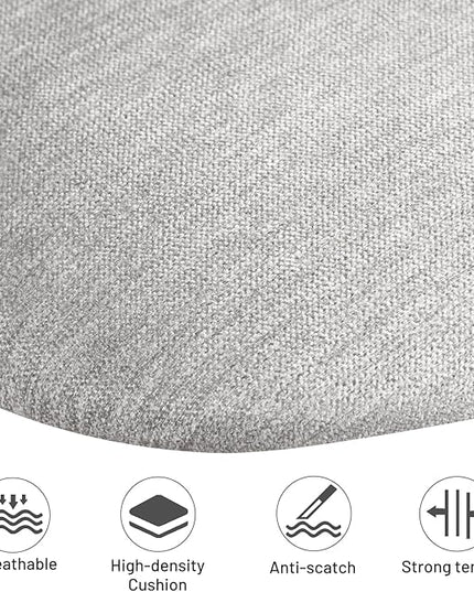 FurnitureR Desk Chair Armless, Study Computer Chair Adjustable Swivel for Student Children Kids, Comfy Cute Home Office Chair Fabric Seating Cushion and Plastic Low-Back with Rolling Wheels, Grey - LeafyLoom