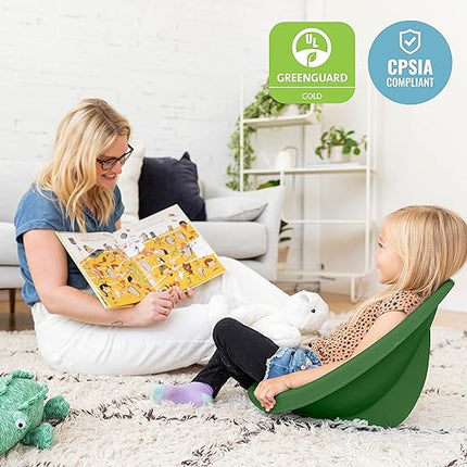 ECR4Kids Leaf Floor Seat, Rocker Chair, Hunter Green, 6-Piece - LeafyLoom