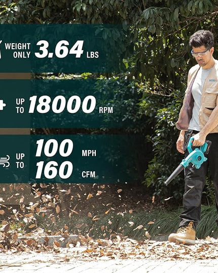 Berserker 20V Leaf Blower Cordless 2.0Ah Battery Operated and Charger Included,2-in-1 Compact Electric Powered Handheld Lightweight Variable-Speed Yard Vacuum for Lawn Care,Snow Blowing,Dust Cleaning - LeafyLoom