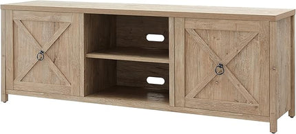 Henn&Hart Granger TV Stand, 68" Wide, Brown - LeafyLoom