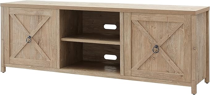 Henn&Hart Granger TV Stand, 68" Wide, Brown - LeafyLoom