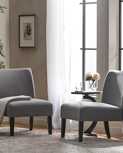 Christopher Knight Home Kendal Grey Fabric Accent Chair (Set of 2), 2-Pcs Set - LeafyLoom