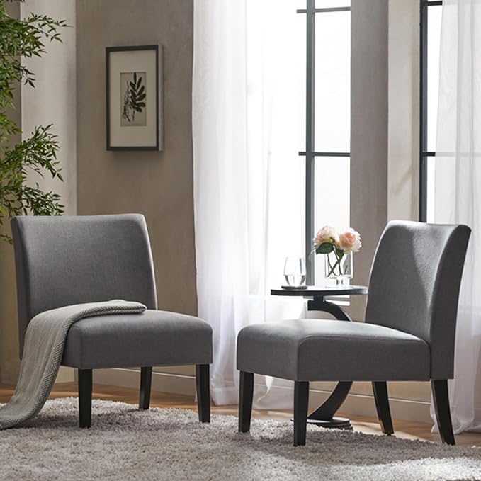 Christopher Knight Home Kendal Grey Fabric Accent Chair (Set of 2), 2-Pcs Set - LeafyLoom