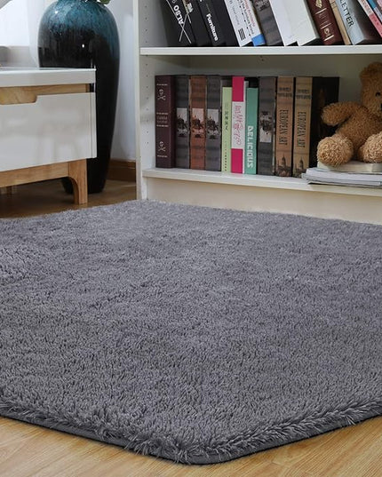 junovo Ultra Soft Rug for Nursery Children Room Baby Room Home Decor Dormitory Hexagon Carpet for Playhouse Princess Tent Kids Play Castle, Diameter 4.6 ft, Grey - LeafyLoom