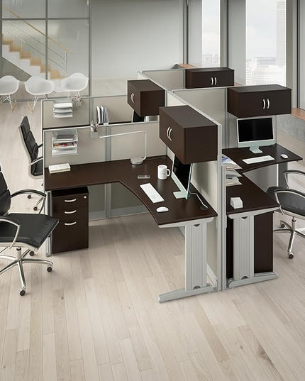 Bush Business Furniture Office in an Hour 3 Rolling File Cabinet | Mobile Under Desk Drawers for Letter, Legal, and A4-size Document Storage, Mocha Cherry - LeafyLoom