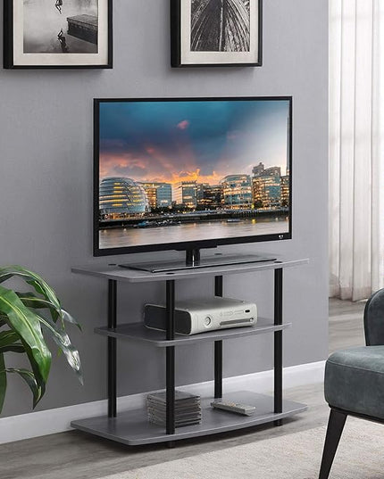 Convenience Concepts Designs2Go 3-Tier TV Stand, 31.5", Gray/Black - LeafyLoom