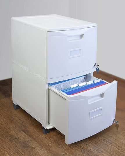 Storex 61316U01C File Cabinet, 1-Pack, White - LeafyLoom